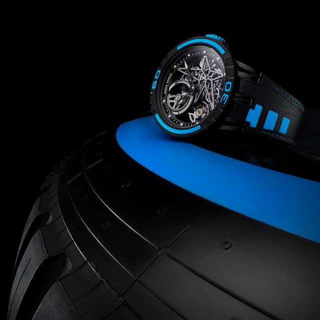 Roger Dubuis watch on pirelli tyre