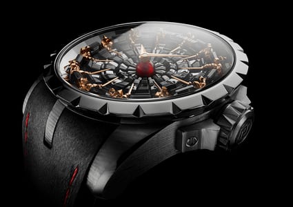 Knights of the Round Table Damascus Titanium watch detail