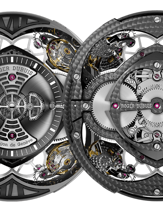 Roger Dubuis RD101, front and back Quatuor details view