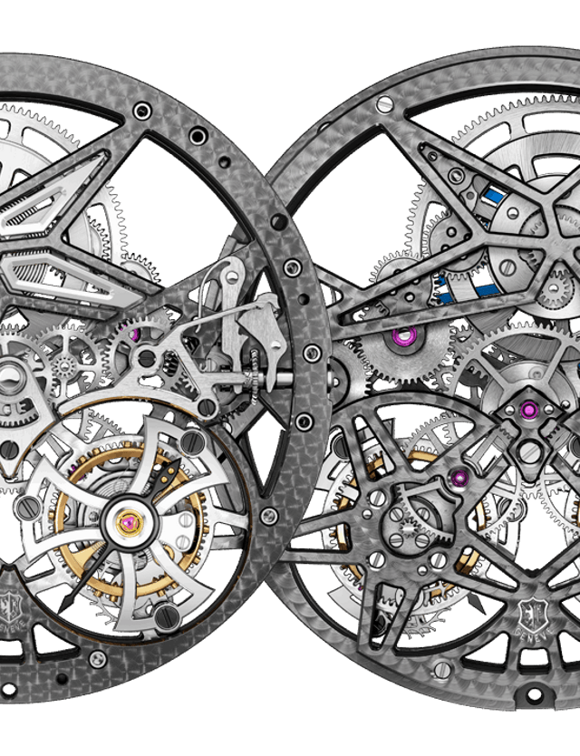 Roger Dubuis front and back RD105SQ caliber details