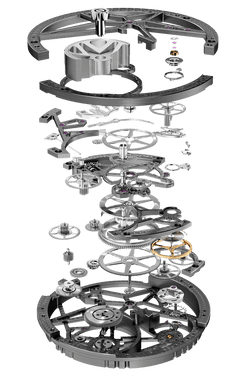 Roger Dubuis RD820SQ caliber, with mouvement details