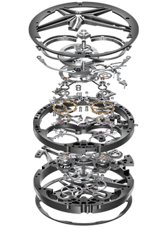 Roger Dubuis RD108SQ caliber, explosed view on each components