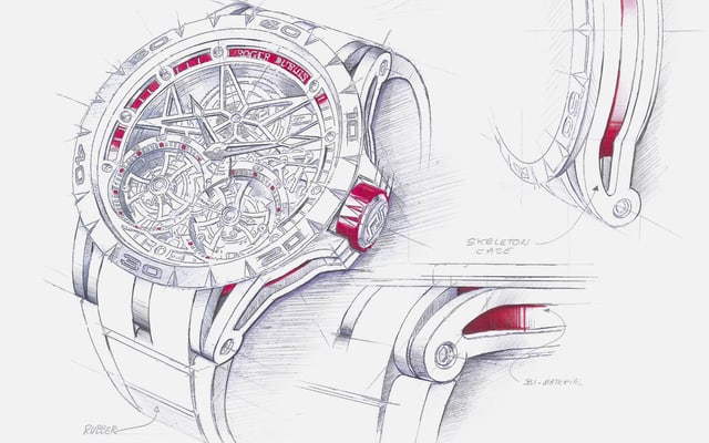 Roger Dubuis Manufacture Excalibur watch sketch